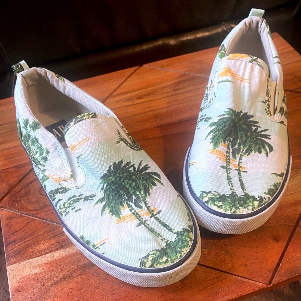 GAP‎ Palm Tree Slip On Sneakers Casual Shoes Kids Size 1